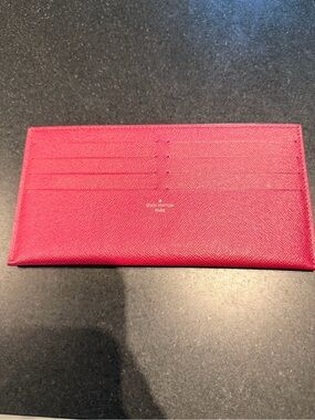 Louis Vuitton fuchsia textured leather card holder